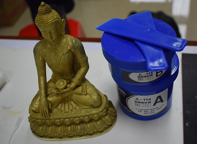 銅質佛像裂痕裂縫怎么修補？ 找聚力銅鑄件修補劑廠家